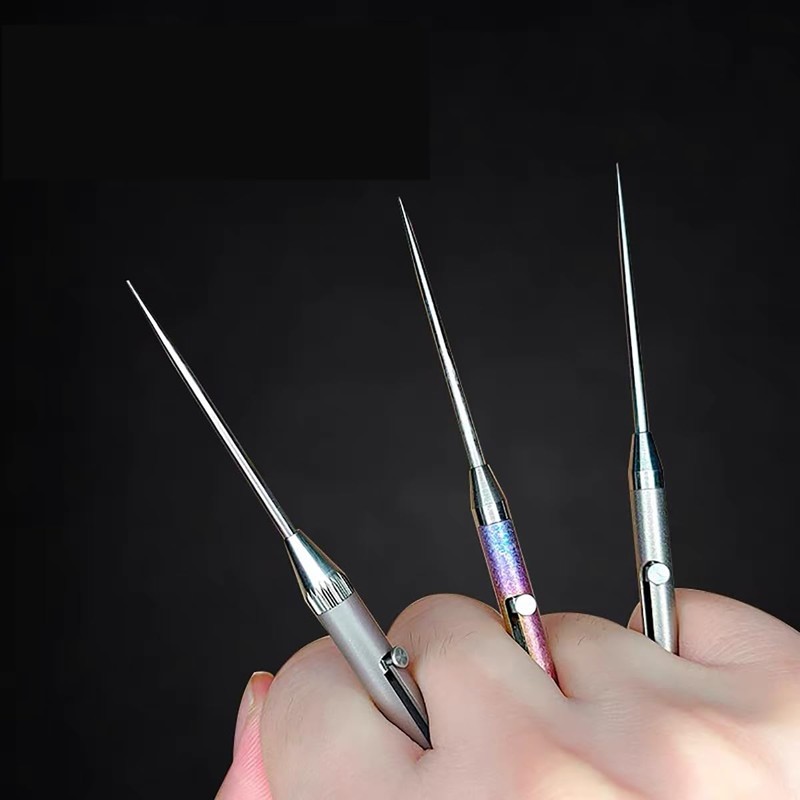 Set of 2 Telescopic Toothpick Holder Titanium Alloy Picnic Toothpick
