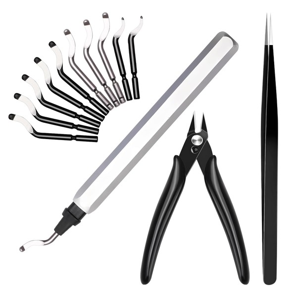 13pcs Deburring Tool with 10 High Speed Steel Blades, Deburring