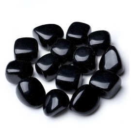 XIANNVXI Black Obsidian Crystal Stones Natural Irregular Polished Tumbled Stones Bulk Crystals Gemstones Vase Filler Decorative Stones Reiki Palm Energy Stones 100 Gram