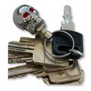 KUSTOM66 Key Ring Skull Silver, silver, Novelty