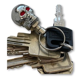 KUSTOM66 Key Ring Skull Silver, silver, Novelty