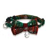 BLAZURY Christmas Dog Collar with Bow Removable Adjustable Holiday Plaid