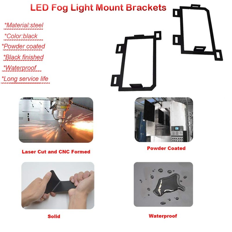 XJMOTO Front Hidden Bumper Replacement LED Fog Light Mounting Brackets