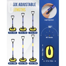 SEG Direct Car Wash Brush Mop Kit Extendable with Long Handle, Detachable Pole, D Shaped Grip, Chenille Scratch-Free Replacement Head, Cleaning Dusters Towels, for Car RV Truck washing Detailing