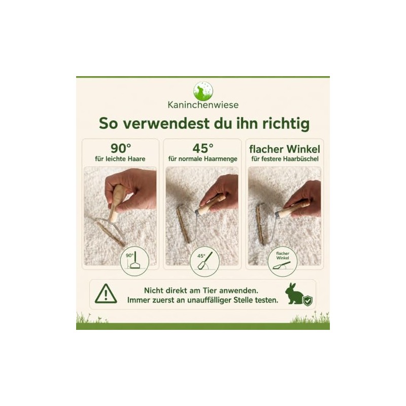 Effective Wooden Pet Hair Remover for Rabbits & Guinea Pigs