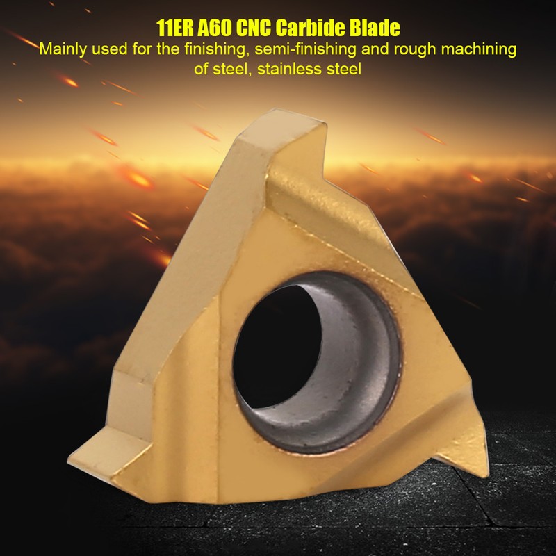 10pcs 11ER A60 1/4" Carbide Blade Insert CNC Lathe Cutter