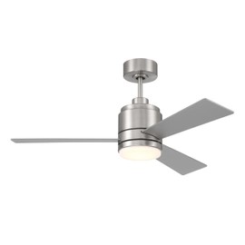 Craftmade McCoy 3-Blade 42" Brushed Polished Nickel Finish Ceiling Fan with Optional LED Light Kit & Hard Wired, 4 Speed Control Included