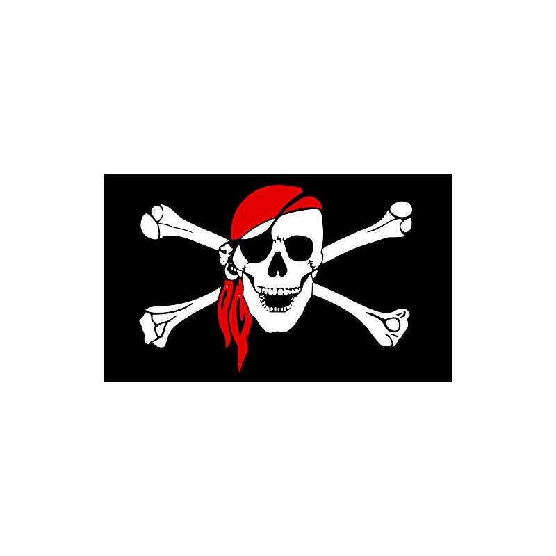 Pirate Jolly Roger Skull & Crossbones Polyester Flag (5 x