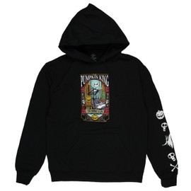 Seven Times Six The Nightmare Before Christmas Men's Jack Skellington The Pumpkin King Adult Pullover Hoodie (Small) Black