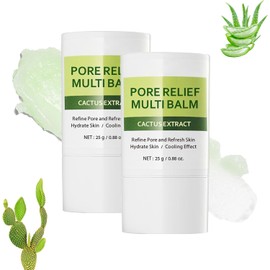Cactus Pore Relief Multi Balm Stick para Rostro y Cuello Enfriamiento Instantáneo, Tensado de Poros, Deshinchante, No Grasoso, Suavizante de Piel