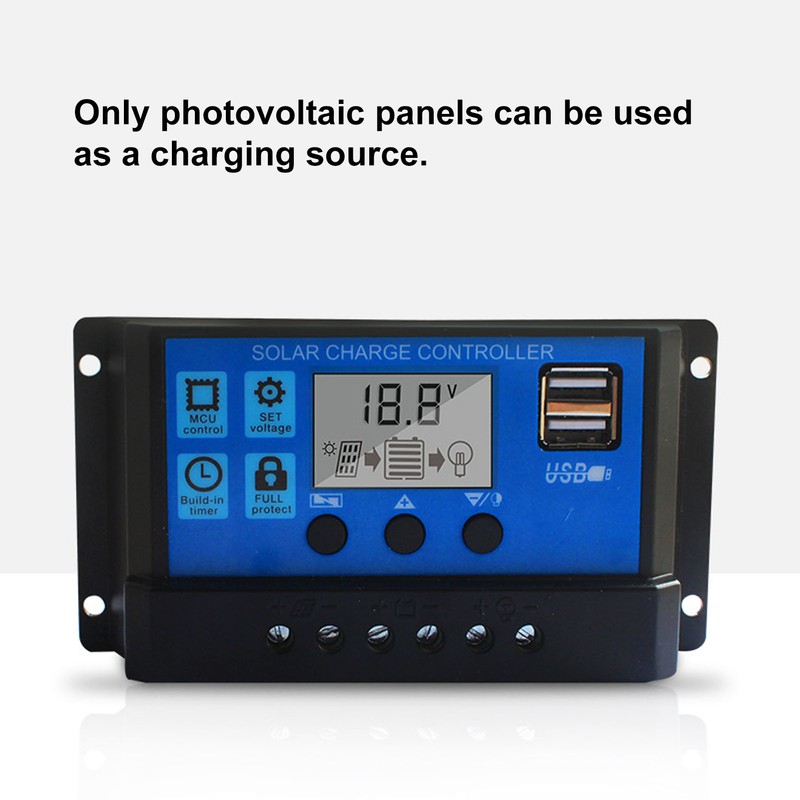 12V 24V Solar Charge Controller USB Port Overcharge Protection Solar