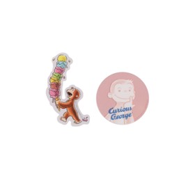 Overglad Curious George Sticker Clear Sticker Set ice cream CGG-010