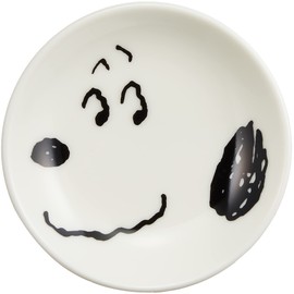 Peanuts 612107 Snoopy Simple Face Mini Plate Plate Diameter 4.1 inches (10.5 cm) White