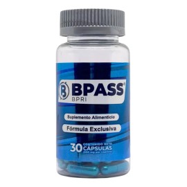 Bpass Azul 30 Capsulas Inhibidor De Apetito 100 Natural Paq Sin Sabor                                                                                 