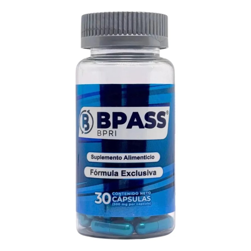 Bpass Azul 30 Capsulas Inhibidor De Apetito 100 Natural Paq