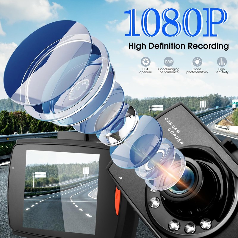 Dash Cam Front Wireless, 1080P Full HD Dashcam Front Dash