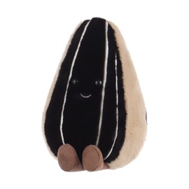 Apricot Lamb Crispy Sunflower Seeds Plushies Stuffed Animals for Kids, Soft Cute Plush Toys for Baby Girl and Boy, Fluffy Crispy Melon Seeds Black 6.7 Inches
