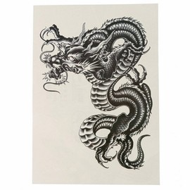 ULTNICE Temporary Arm Tattoos Large Black Dragon Temporary Tattoo Sticker for Men Women
