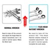 DURATECH Extra Long Flex-Head Ratcheting Wrench Set, Double Box End