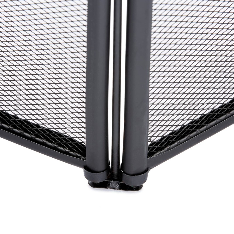 UniFlame Black 4-Fold 25-Inch Fireplace Screen