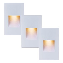 TUMUPSM Step Lights Outdoor Indoor Stair Lights LED, Warm White 3000K 4W 12V Low Voltage, 350LM IP66 Waterproof, Light for Stairs White Vertical, 3-Pack