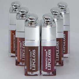 Glam Lux 55 Bundle Set of 6 Hydrating Lip Glow Oil Lip Gloss, Tinted Nourishing Long Lasting Repairing Glossy Finish Moisturizing Long Lasting Smooth Application Nudes, Mauves, Chocolates, Non-Sticky