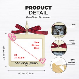 Ultrasound Picture Frame Ornament with Plastic Cover - Baby Coming Soon Announcement for Grandparents, Husband - Sonogram Photo Frame Ornament - Ultrasound Picture Protector - Baby Gender Reveal Gift