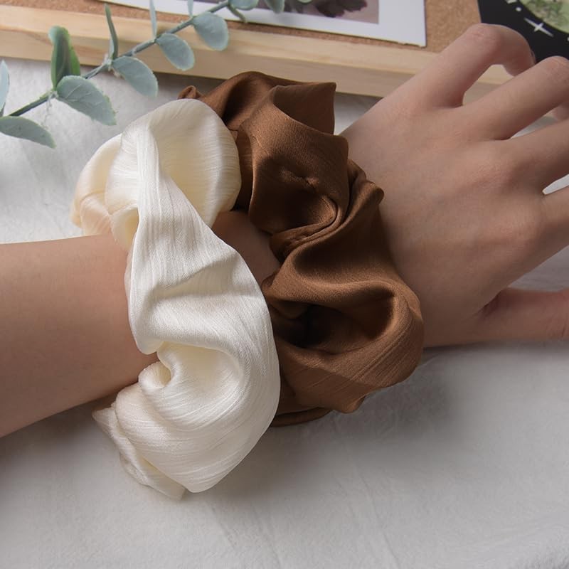 Large Silk Satin Scrunchies Hair Ties for Women Girls Oversized