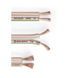 Oehlbach Speaker Wire SP-15 Stereo Hi-Fi Speaker Cable with OFC (Oxygen-Free Copper) 2 x 1.5 mm² Mini Coil Speaker Cable 20 m Crystal Clear