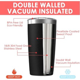 Deitybless 12Pack 20oz Tumbler Vacuum Insulated Travel Mug with Lids, Stainless Steel Double Wall Bulk Cup for Home, Office, Outdoor Suitable for Vehicle Cup Holders （Assorted Colors）