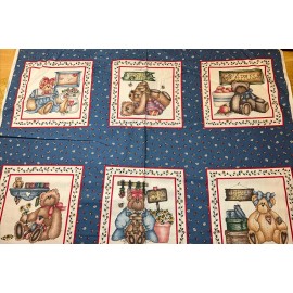 Marcus Brothers Dianna’s Bears And Honey OOP Panel Dianna Marcum Cotton Fabric - New