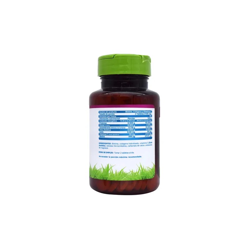 Biotina Colágeno Vitamina 180 Tabletas Vidanat Sabor