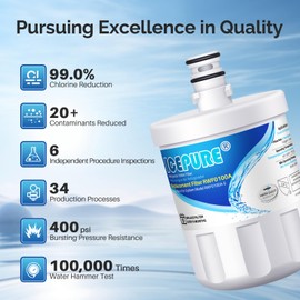 ICEPURE 5231JA2002A Refrigerator Water Filter,Compatible with LG LT500P, GEN11042FR-08, ADQ72910901, ADQ72910907, LFX25974ST, LFX25973S, Kenmore 9890, 469890 4PACK