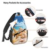 Famame Tropical Seashells Ocean Beach Sling Backpack Chest Bag Crossbody