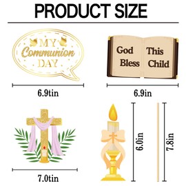 25Pcs God Bless Photo Booth Props, Religious Party Selfie Props Favors Supplies, First Holy Communion Baptism Party Baby Shower Centerpiece Sticks