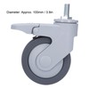 4in Caster M12 Thread Stem Silent Universal Wheel with Brake