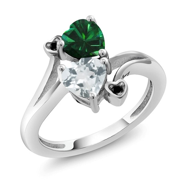 Gem Stone King 925 Sterling Silver Green Nano Emerald Sky