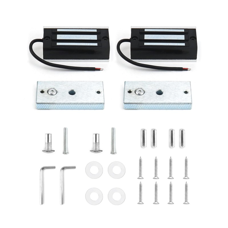 QWORK Electric Magnetic Lock, 2 Pack 60kg 130LBs Holding Force
