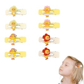 8Pcs Baby Girls Cute Hair Clips, Toddler Duck Hair Clips, Toddler Barrettes Hair Clip for Girls, Kawaii and Fun Hair Barrettes, Alligator Clips Hairs Accessories for Baby Little Girls Kids