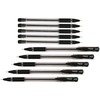 HAUSER Flix 10 x 0.7mm BLACK Smooth Ballpoint Pens Rubber