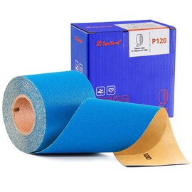 SpeTool 120 Grit PSA Longboard Sandpaper Roll 2-3/4 Inch Wide 8-3/4 Yards Long, Aluminum Oxide Self Adhesive Sticky-Back Sanding Sheet, Options for Hand Sanding Blocks, Woodworking, Metal and More