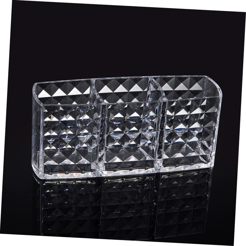 IWOWHERO Acrylic Transparent Makeup Brush Holder Stylish Cosmetic Storage Box