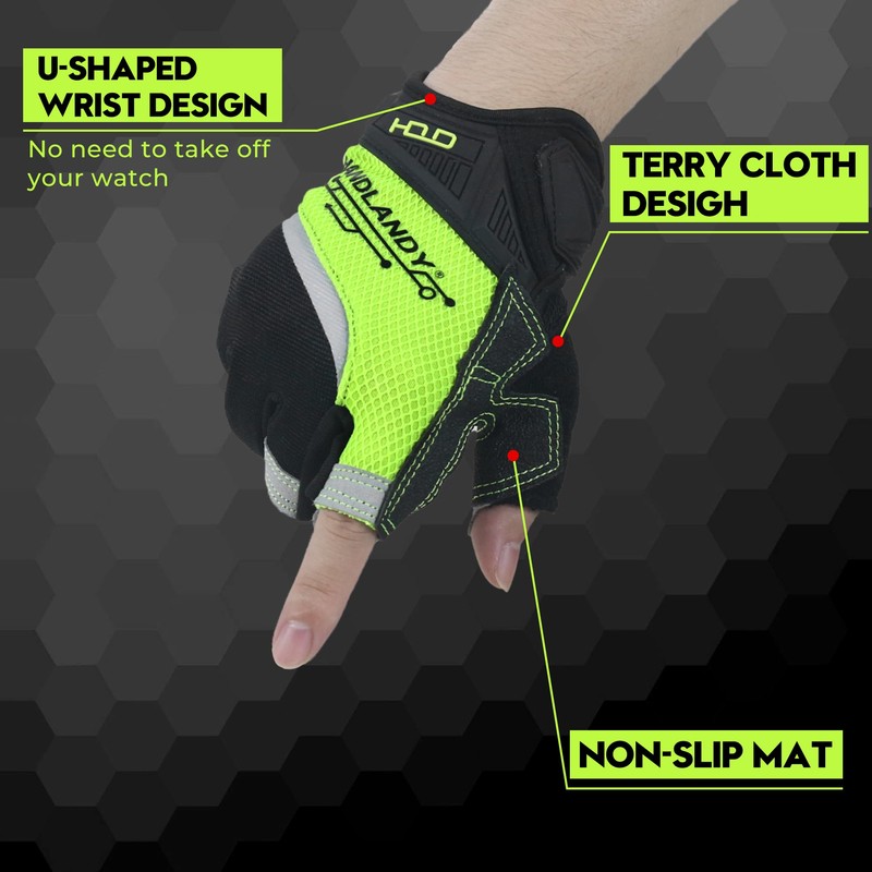 HLDD HANDLANDY Work Gloves Men - 3 Fingerless Work Gloves