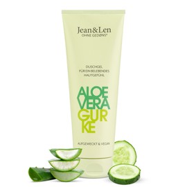 Jean & Len Aloe Vera & Cucumber Shower Gel, Suitable for All Skin Types, Vegan Care Formulation, for an Invigorating Skin Feeling, pH Skin Ideal, Vegan Shower Gel, 250 ml