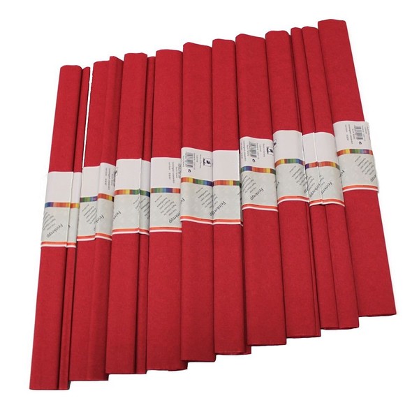 Staufen 617162 Crepe Paper 10 Rolls 50 x 250 cm Ruby Red