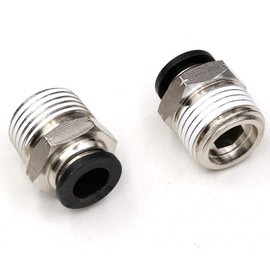 3/8 Pneumatic Fitting,CEKER 3/8" Od x 1/2" NPT Thread Push to Connect Tube Fitting Male Straight Union Fittings Quick Release Air line Fittings 2Pack