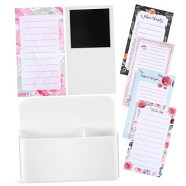 Gadpiparty Magnetic Pen Holder Note Pad Set Strong Magnet Notepads for Fridge Whiteboard Shopping List Pad Pen Holder Memo Reminder