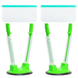 2-Piece Food Storage Bag Holder with 2-Piece Food Storage Bags, Sandwich Bag Holder, Food Bag Holder with Clip, Freezer Bag Holder (Green)