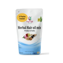 Yogi’s Gift | Ayurvedic Herbal Hair Oil Mix | 75 g x 2 packs | 18 Essential Herbs For Growth | 100% Natural Product Of India