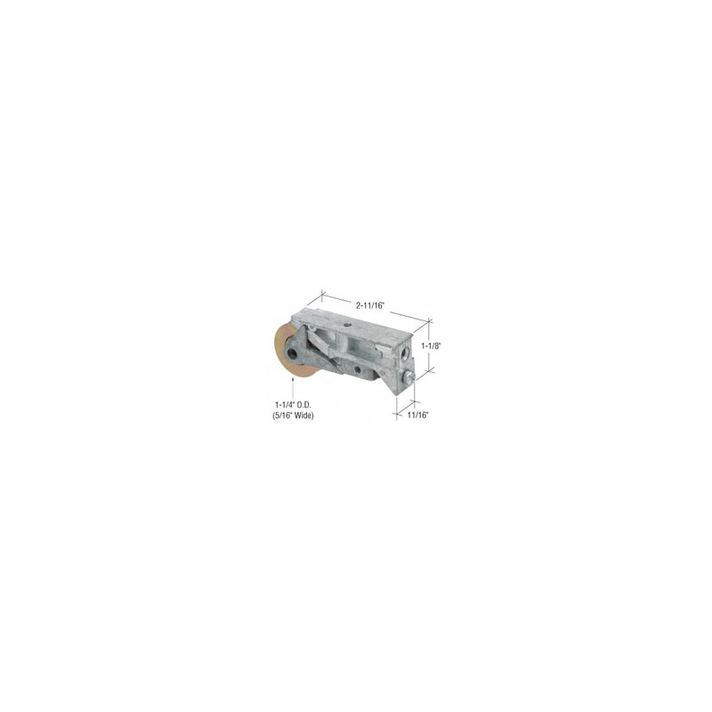 CRL Sliding Glass Door Roller with 1-1/4" Steel Wheel 11/16"